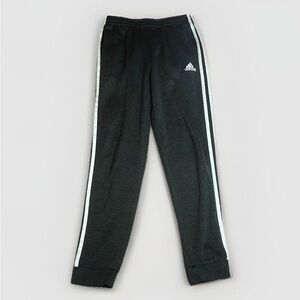 Adidas Pants elastic waist grey with white stripes sz L
